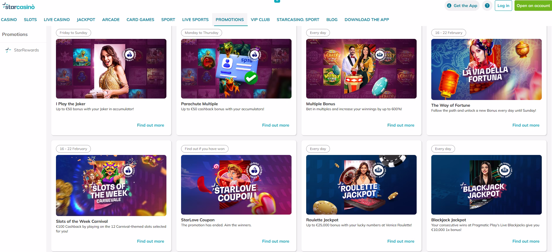 Weekly StarCasino Bonuses