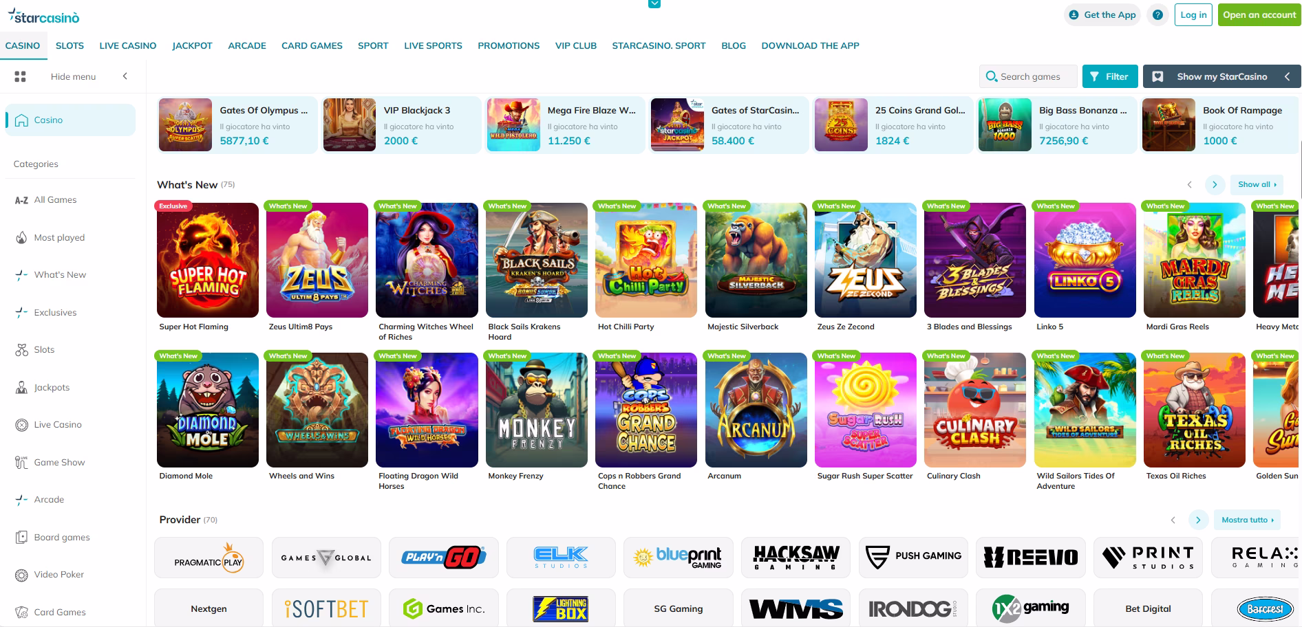 StarCasino Casino Game Variety